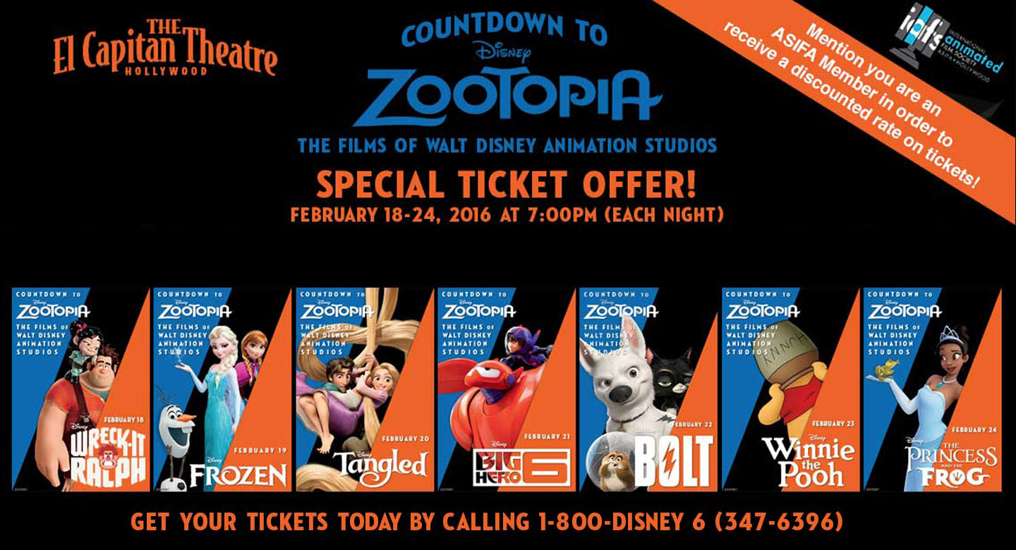 Special Ticket Offer for Members of ASIFA for Disney Screenings - ASIFA-Hollywood Special Ticket Offer for Members of ASIFA for Disney Screenings - ASIFA-Hollywood